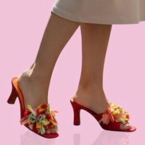 Amanda Red and Multicolor Women's Heels